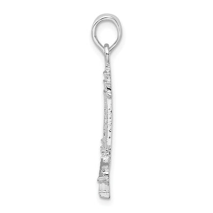 Sterling Silver De-Ani Rhodium-Plated Sanibel Island Lighthouse Pendant