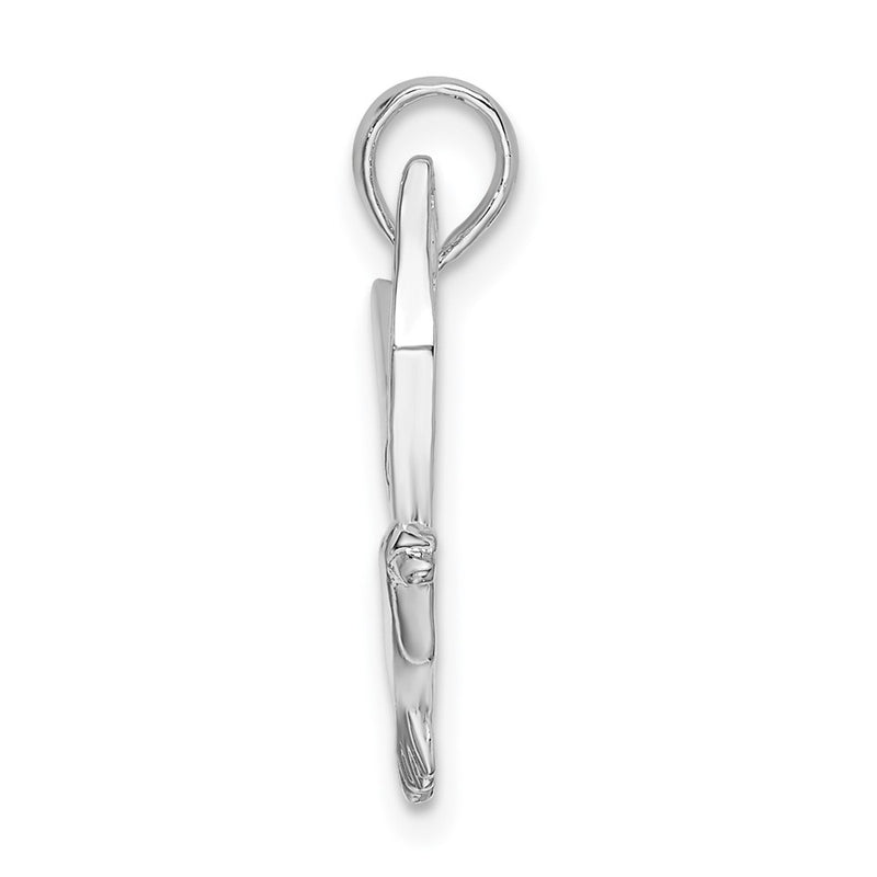 Sterling Silver De-Ani Rhodium-Plated Polished Flying Seagull Pendant