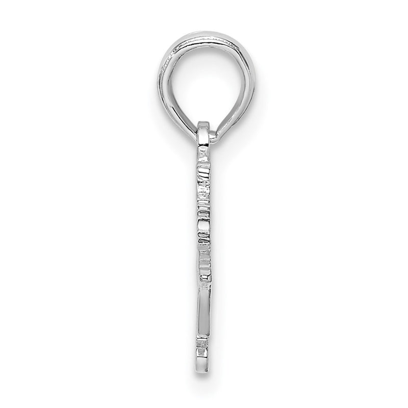 Sterling Silver De-Ani Rhodium-Plated Polished Bahamas Cruise Ship Pendant