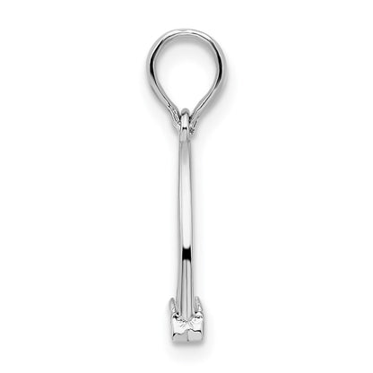 Sterling Silver De-Ani Rhodium-Plated Polished 3D Horse Stirrup Pendant