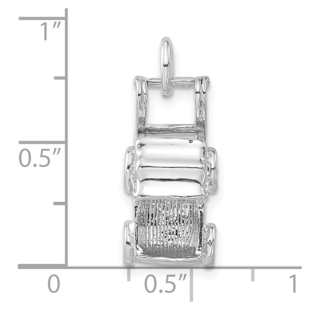 Sterling Silver 3-D Polished Baby Carriage Charm