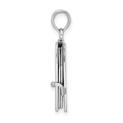Sterling Silver De-Ani Rhodium-Plated Moveable 3D Spanish Santa Biblia Pendant