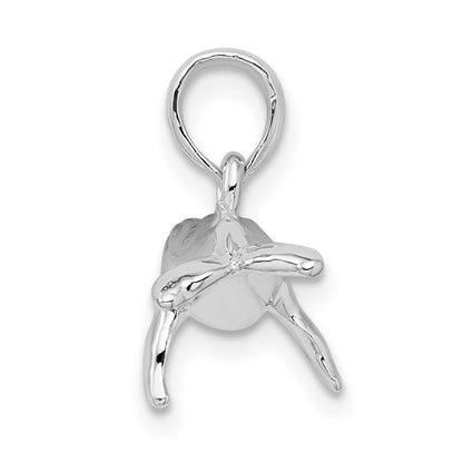Sterling Silver De-Ani Rhodium-Plated Polished 3D Humpback Whale Pendant
