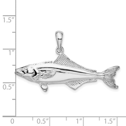 Sterling Silver De-Ani Rhodium-Plated Polished 3D Cobia Fish Pendant