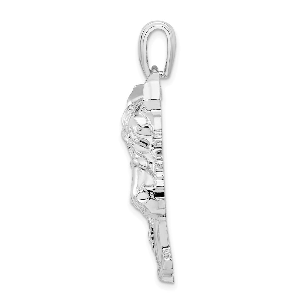 Sterling Silver De-Ani Rhodium-Plated Polished Large Horse Head Pendant