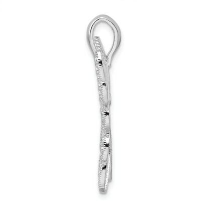 Sterling Silver De-Ani Rhodium-Plated Diamond-Cut Cut-Out Butterfly Pendant