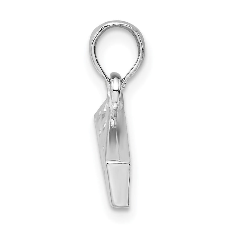 Sterling Silver De-Ani Rhodium-Plated Polished Cheese Wedge Pendant