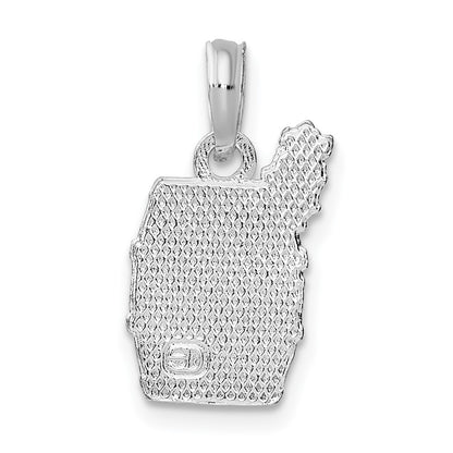 Sterling Silver De-Ani Polished Wine Barrel With Grapes Pendant