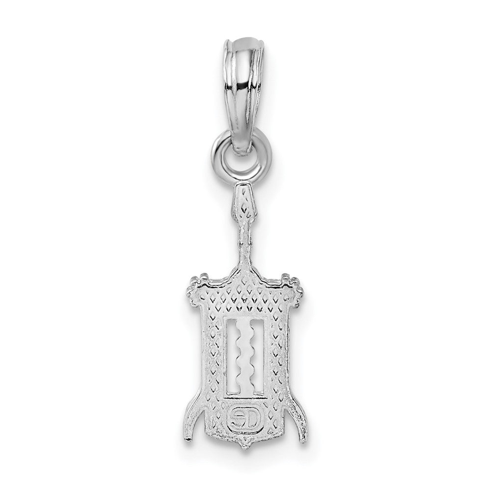 Sterling Silver De-Ani Rhodium-Plated Polished Wine Bottle Opener Pendant