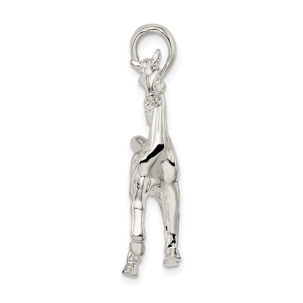 Sterling Silver De-Ani Rhodium-Plated Polished 3D Standing Horse Pendant