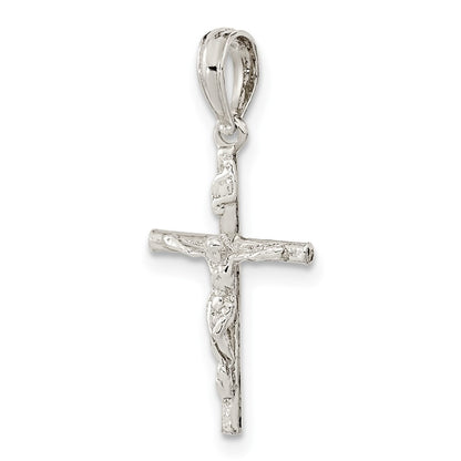 Sterling Silver De-Ani Rhodium-Plated Polished Thin Crucifix Pendant