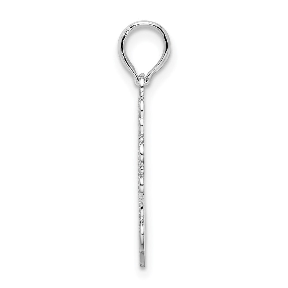 Sterling Silver De-Ani Rhodium-Plated Polished Fancy Lacy Cross Pendant