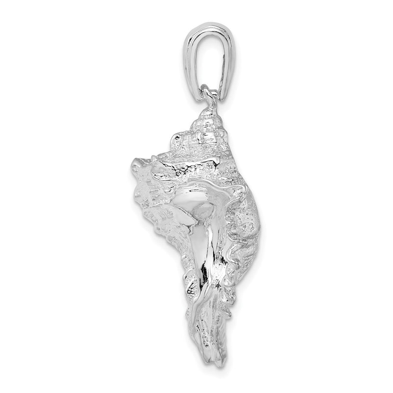 Sterling Silver De-Ani Rhodium-Plated Polished Conch Shell Pendant