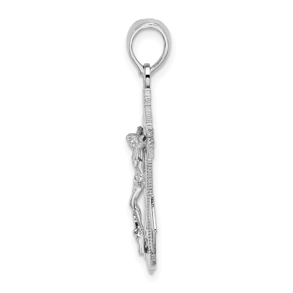 Sterling Silver De-Ani Rhodium-Plated Polished Mariners Crucifix Pendant