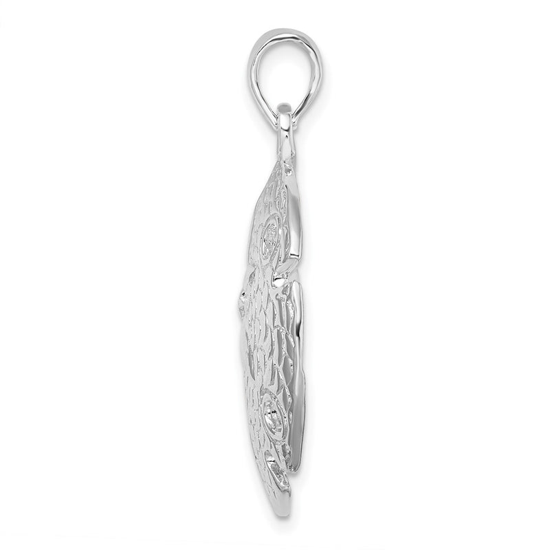 Sterling Silver De-Ani Rhodium-Plated Polished Large Sand Dollar Pendant