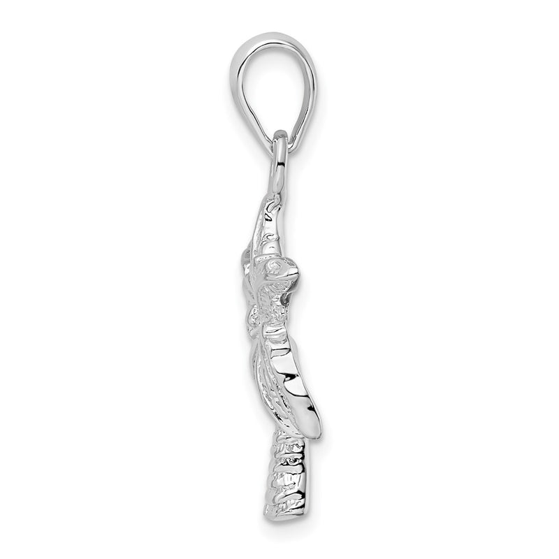 Sterling Silver De-Ani Rhodium-Plated Polished Palm Tree Pendant