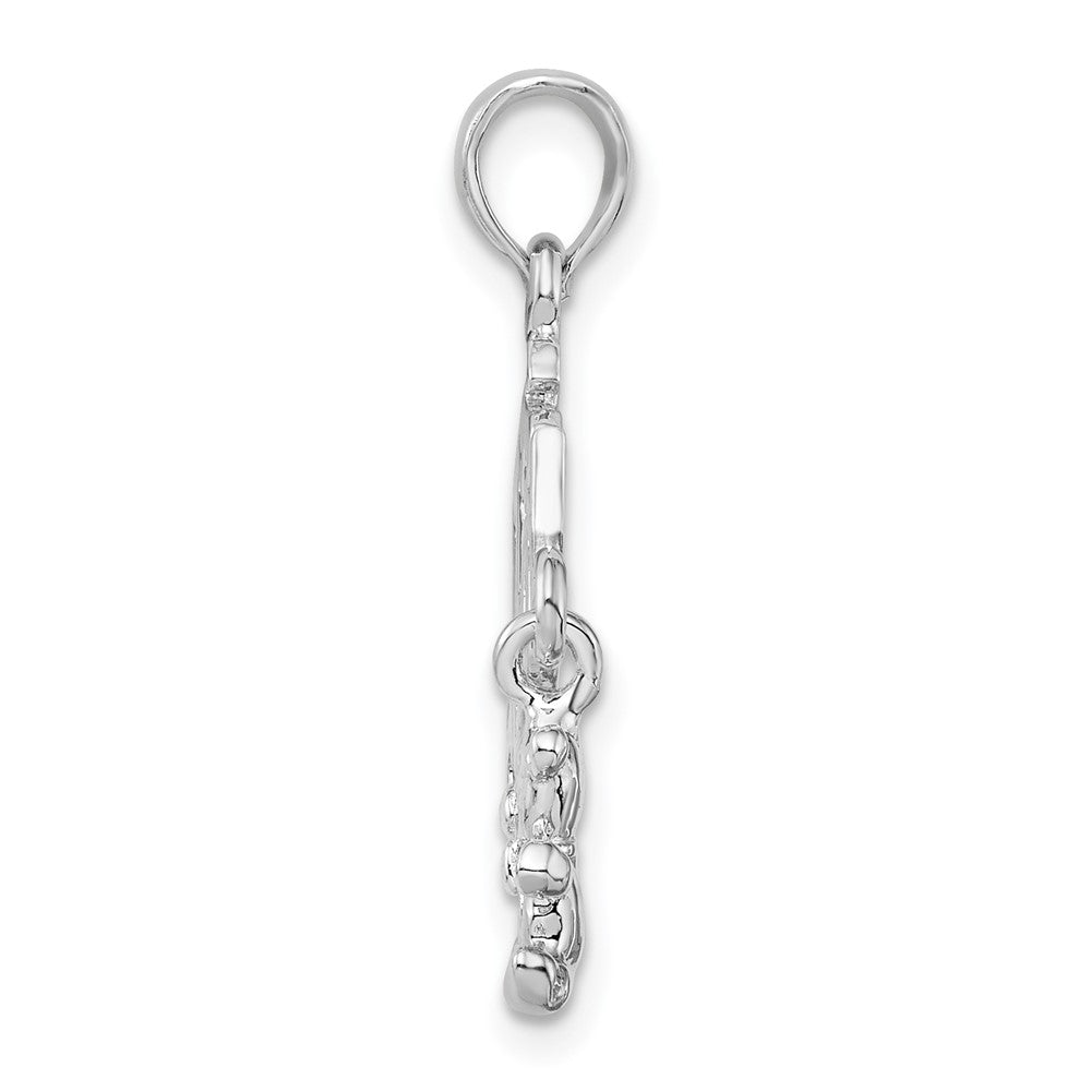 Sterling Silver Polished Moveable It'S A Boy W/Bear Pendant
