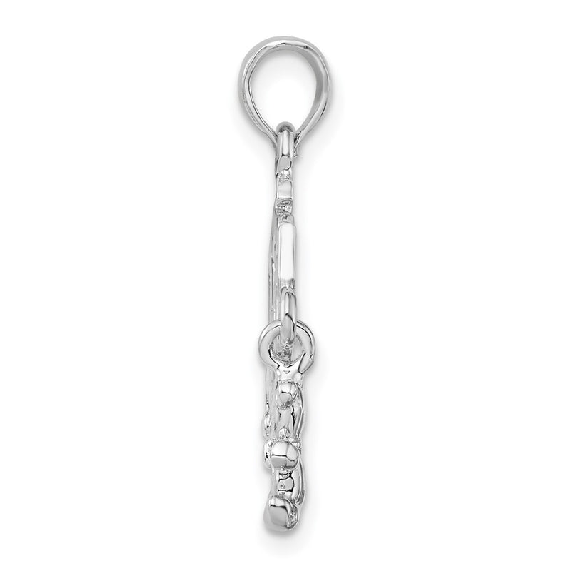 Sterling Silver Polished Moveable It'S A Boy W/Bear Pendant
