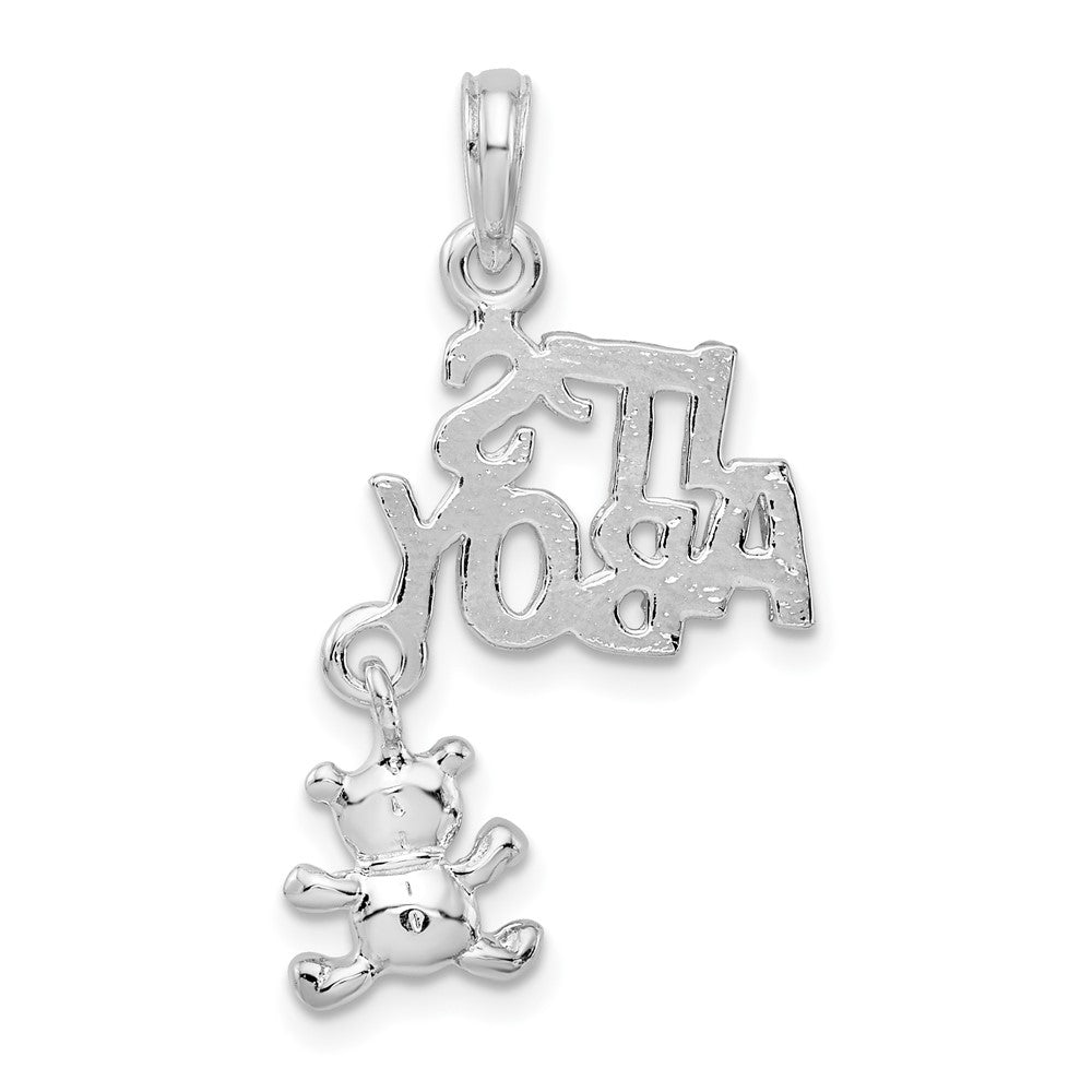 Sterling Silver Polished Moveable It'S A Boy W/Bear Pendant