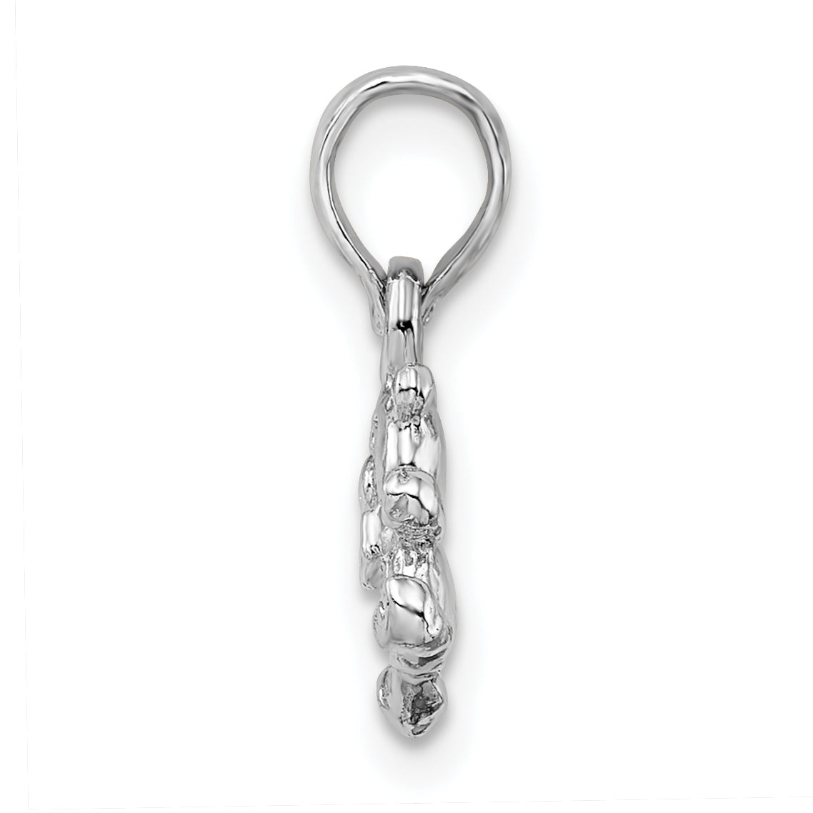 Sterling Silver De-Ani Rhodium-Plated Polished 3D Mini Bear Pendant