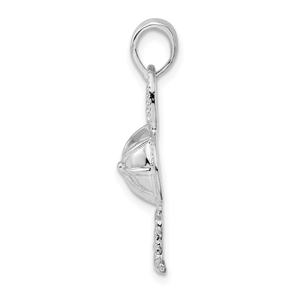 Sterling Silver De-Ani Polished Jockey Helmet With Crop Pendant