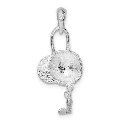 Sterling Silver De-Ani Polished Jockey Helmet With Crop Pendant