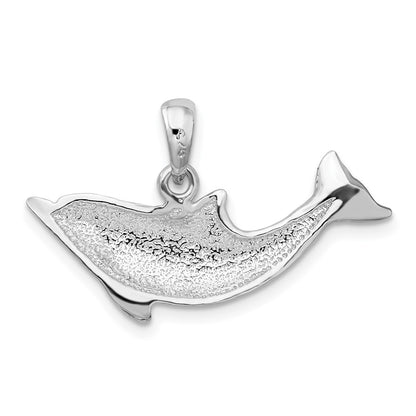 Sterling Silver De-Ani Rhodium-Plated Polished Dolphin Pendant
