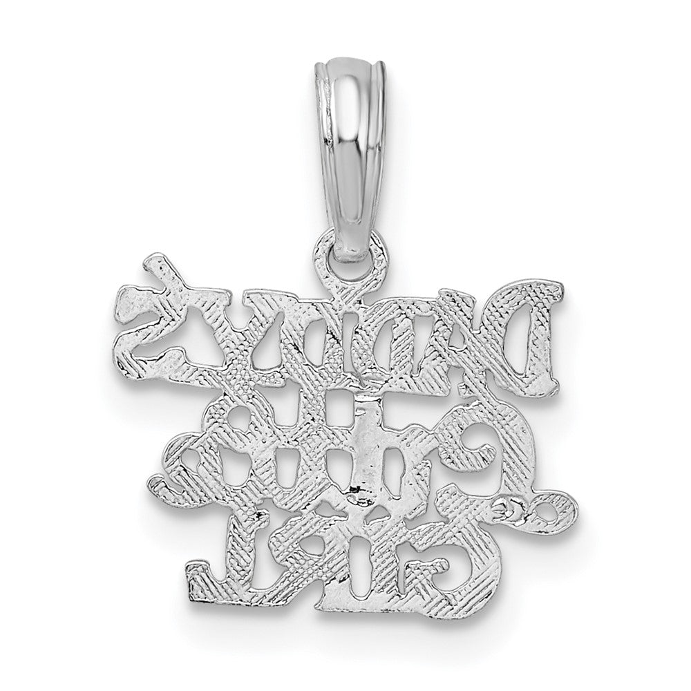 Sterling Silver De-Ani Rhodium-Plated Polished Daddys Little Girl Pendant