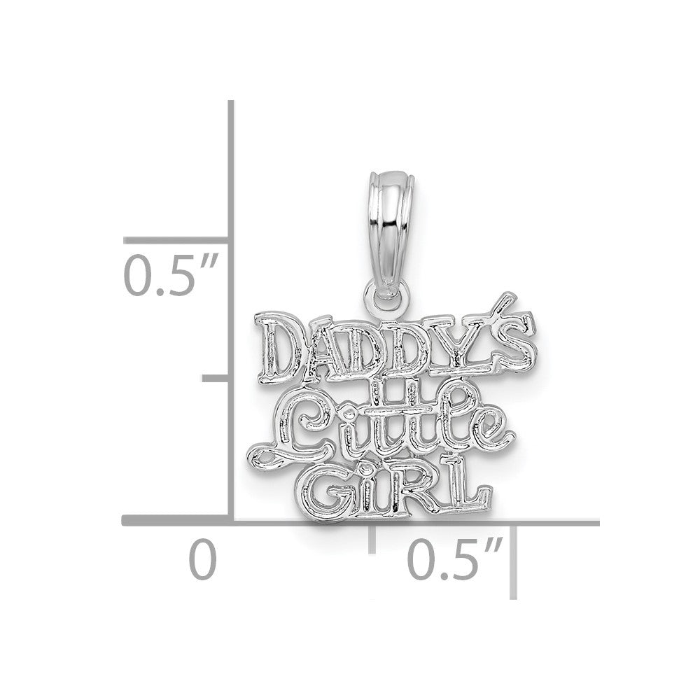Sterling Silver De-Ani Rhodium-Plated Polished Daddys Little Girl Pendant
