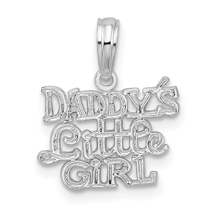 Sterling Silver De-Ani Rhodium-Plated Polished Daddys Little Girl Pendant