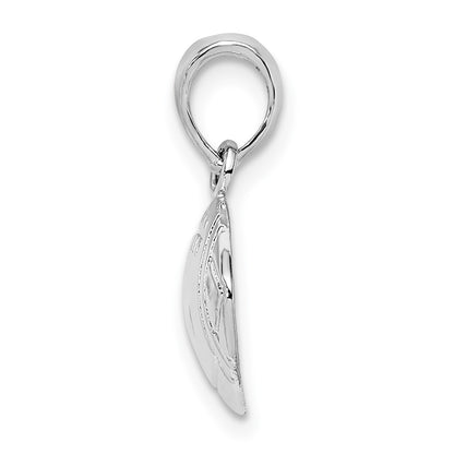 Sterling Silver De-Ani Rhodium-Plated Polished Football Pendant
