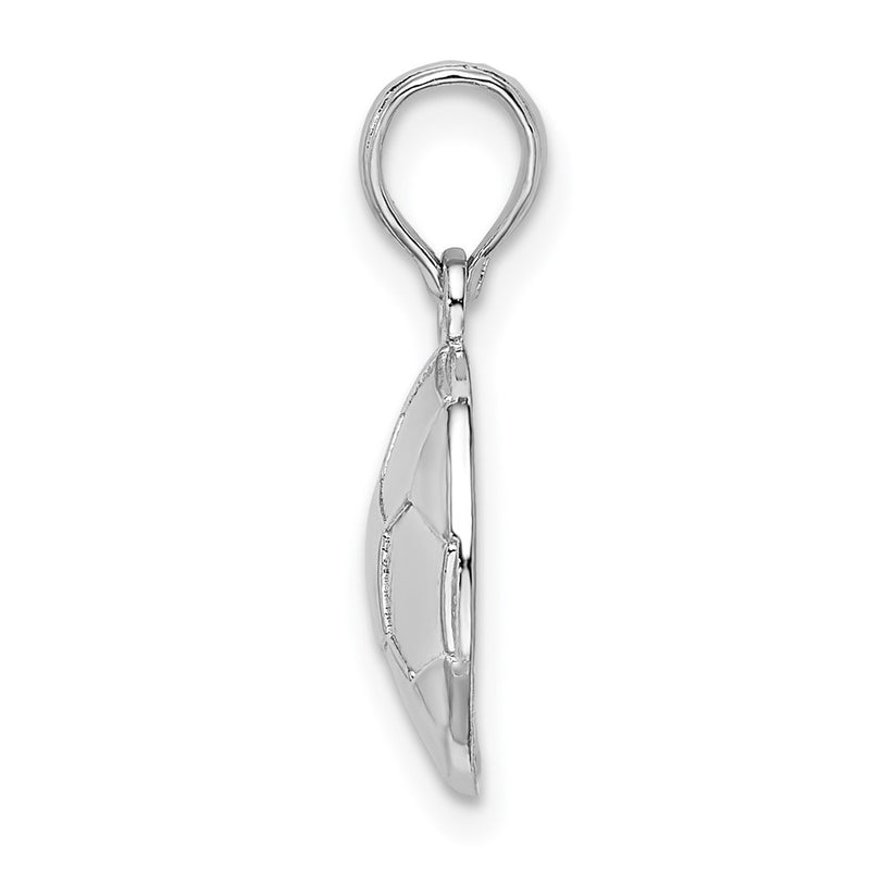 Sterling Silver De-Ani Rhodium-Plated Polished And Textured Soccer Ball Pendant