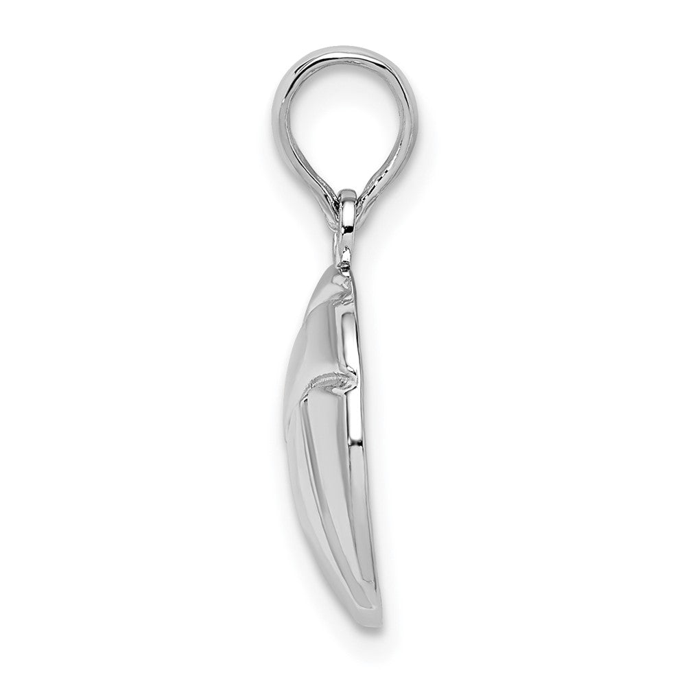 Sterling Silver De-Ani Rhodium-Plated Polished Volleyball Pendant