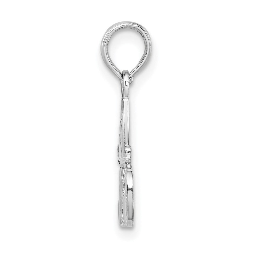 Sterling Silver De-Ani Rhodium-Plated Polished #1 Nana Pendant
