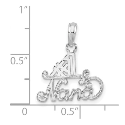 Sterling Silver De-Ani Rhodium-Plated Polished #1 Nana Pendant