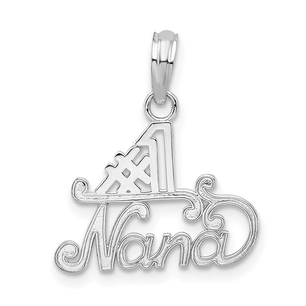 Sterling Silver De-Ani Rhodium-Plated Polished #1 Nana Pendant