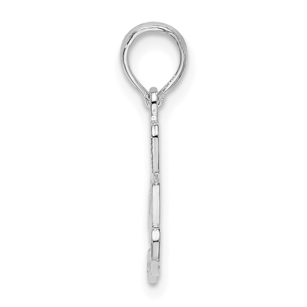 Sterling Silver De-Ani Rhodium-Plated Polished I Heart You Script Pendant