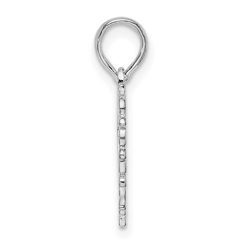 Sterling Silver De-Ani Rhodium-Plated Polished Lacey Edge Open Heart Pendant