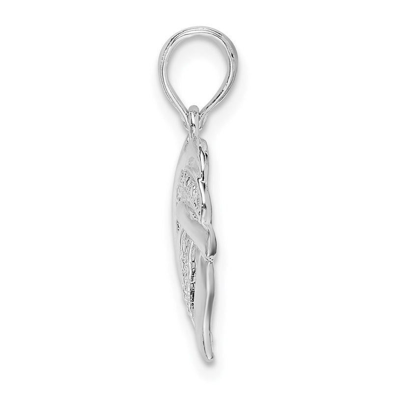 Sterling Silver De-Ani Rhodium-Plated Polished Wrap Design Heart Pendant
