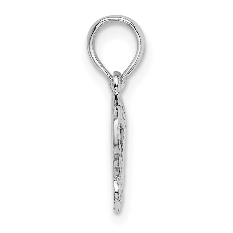 Sterling Silver De-Ani Rhodium-Plated Polished Praying Hands Pendant
