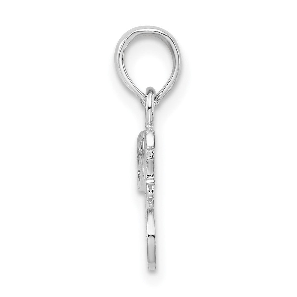 Sterling Silver De-Ani Rhodium-Plated Polished Sweet 16 Pendant