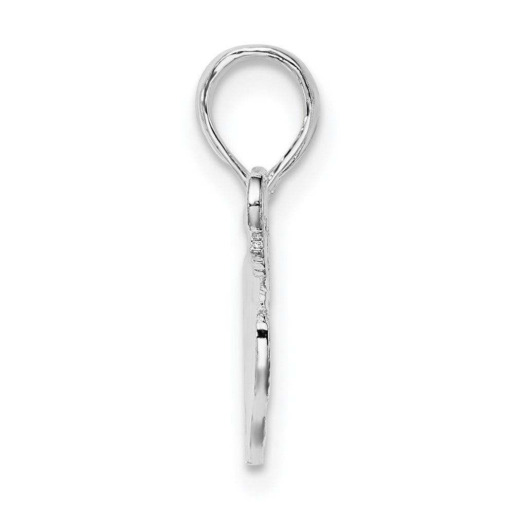 Sterling Silver De-Ani Rhodium-Plated Polished Guitar Pendant