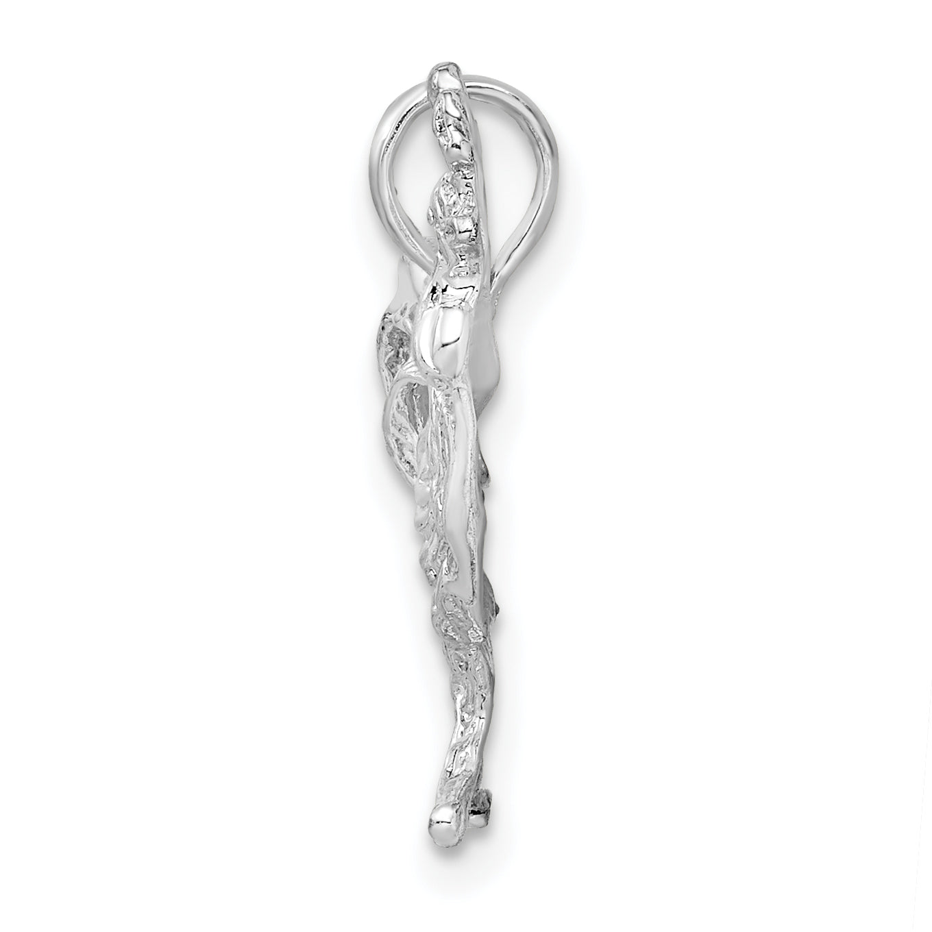 Sterling Silver De-Ani Rhodium-Plated Polished Rooster Pendant
