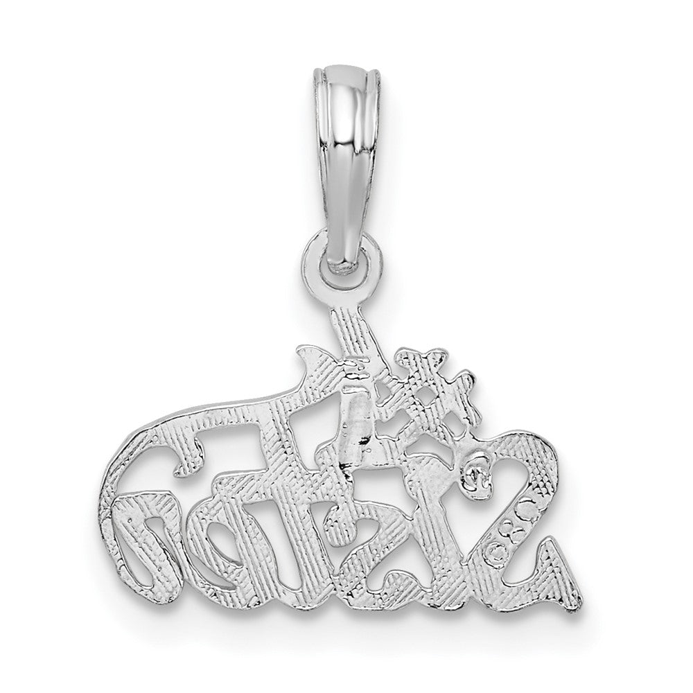 Sterling Silver De-Ani Rhodium-Plated Polished #1 Sister Pendant