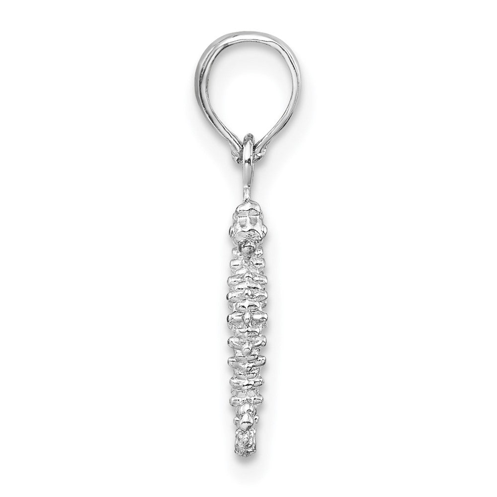 Sterling Silver De-Ani Rhodium-Plated Polished 3D Mini Seahorse Pendant