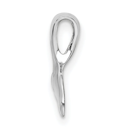 Sterling Silver De-Ani Rhodium-Plated Polished Mini Whale Tail Slide