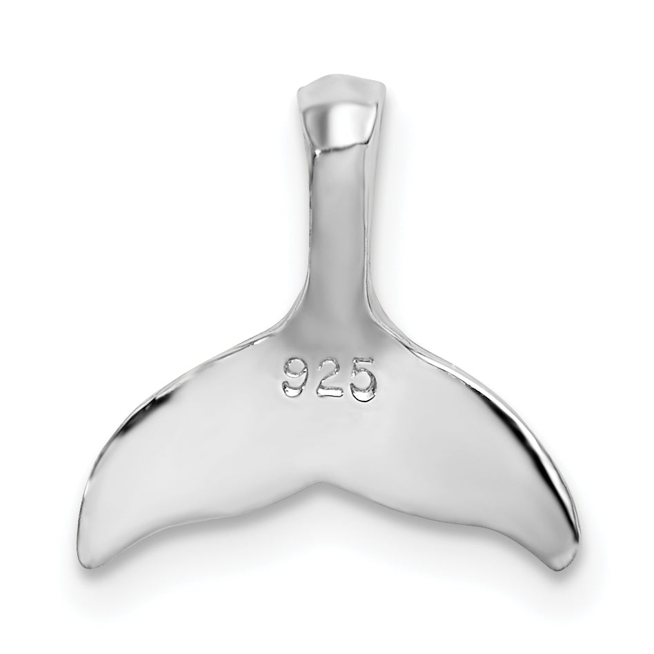 Sterling Silver De-Ani Rhodium-Plated Polished Mini Whale Tail Slide