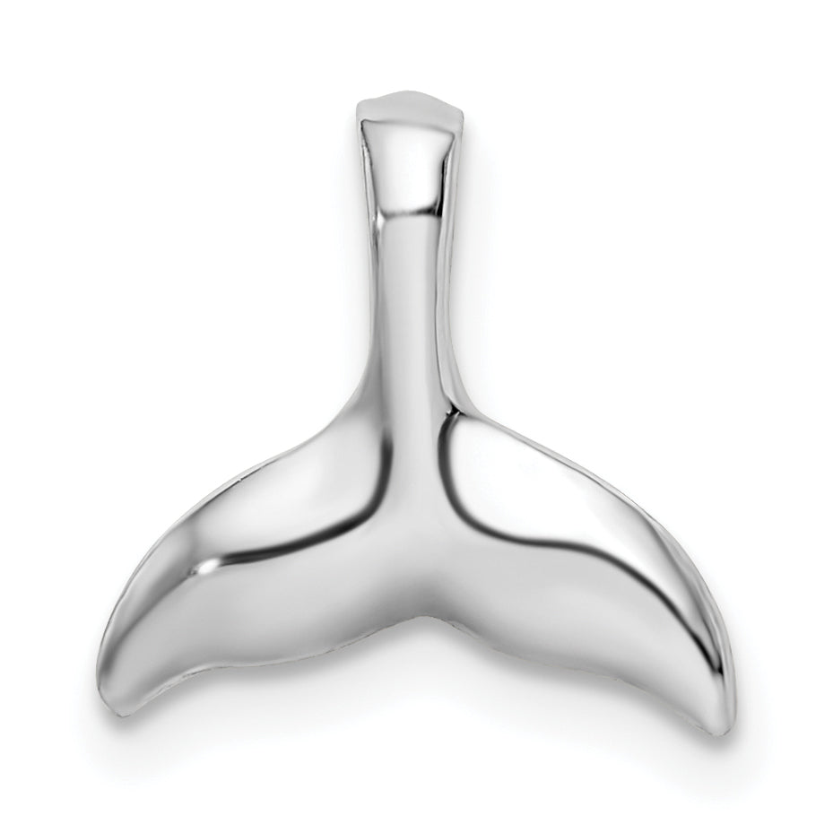 Sterling Silver De-Ani Rhodium-Plated Polished Mini Whale Tail Slide
