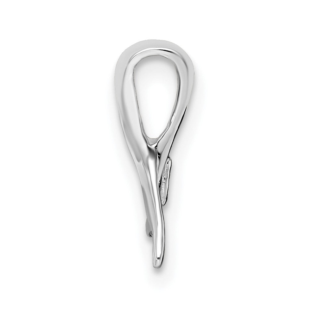 Sterling Silver De-Ani Rhodium-Plated Polished Mini Whale Tail Slide