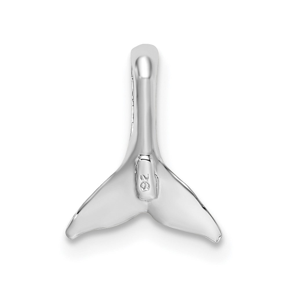 Sterling Silver De-Ani Rhodium-Plated Polished Mini Whale Tail Slide